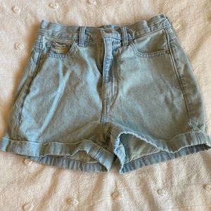 teal ish blue american eagle shorts